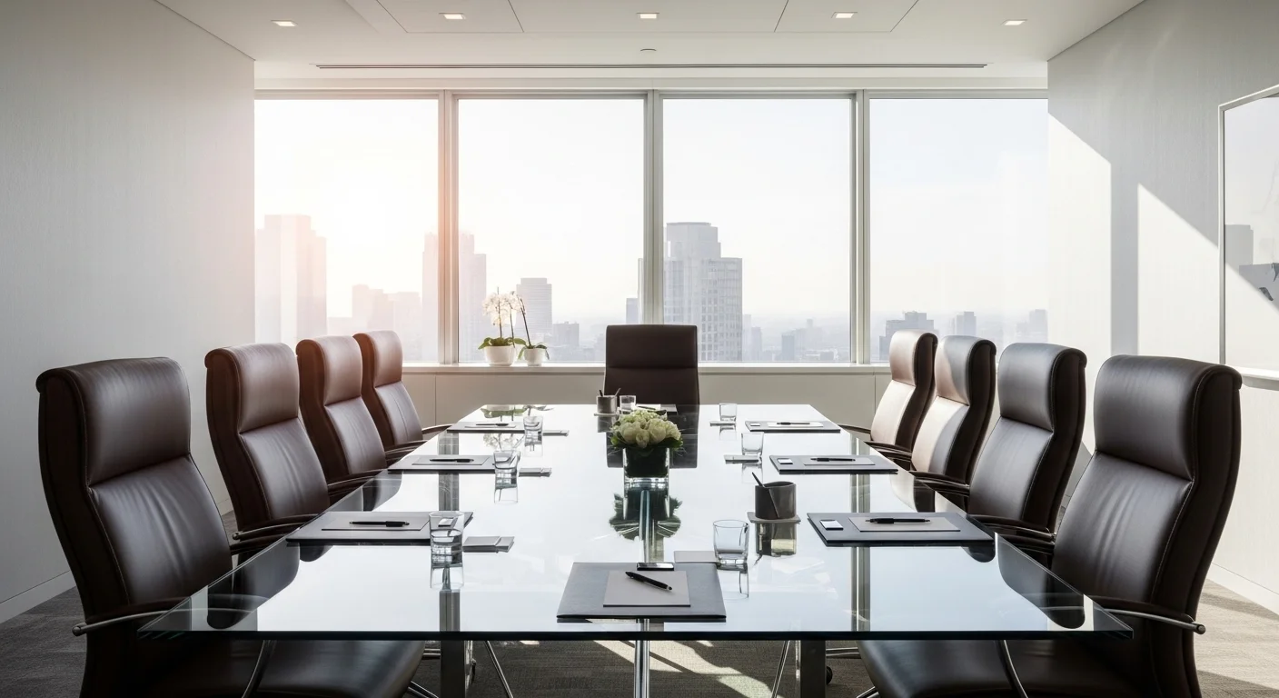 Modern legal firm office with architectural lighting